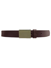 Men's Leather Belt With Chrome Buckle
