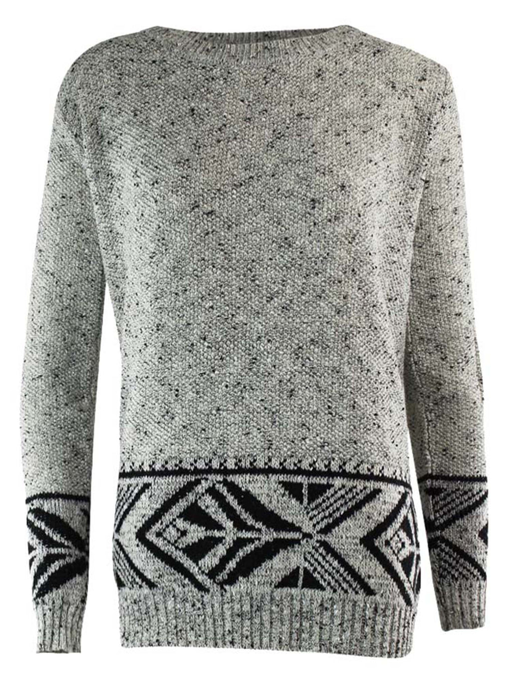 Marled Patterned Long Sweater