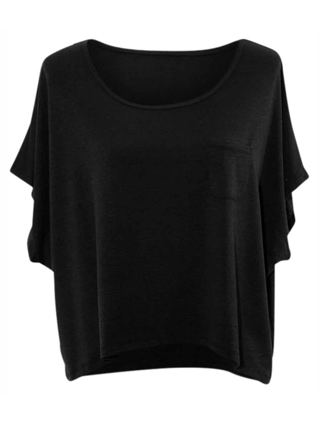 Short Sleeve Jersey Knit High Low Top