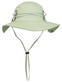 Safari Style Cotton Hat With Chin Cord & Side Snaps