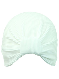 Thin Pleated Polyester Turban Head Wrap For Women