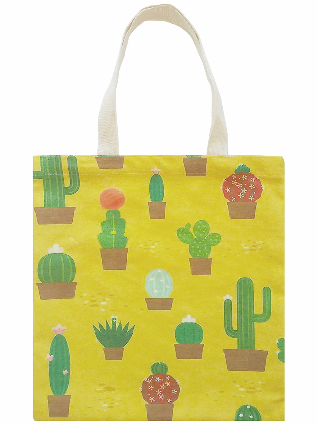 Cactus Print Canvas Tote Bag