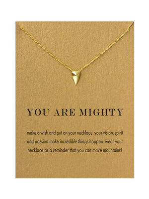 You Are Mighty Inspirational Gold Tone Necklace