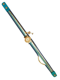 Turquoise & Gold Fashion Rhinestone Bracelet Watch