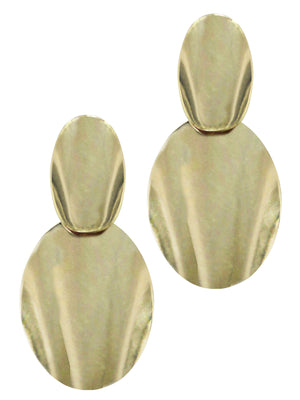 Gold 90'S Retro Shield Earrings