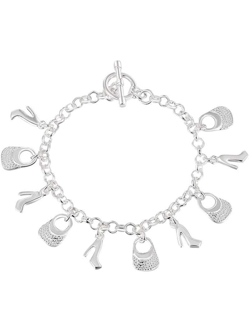 Handbags & Heels Sterling Silver Plated Bracelet
