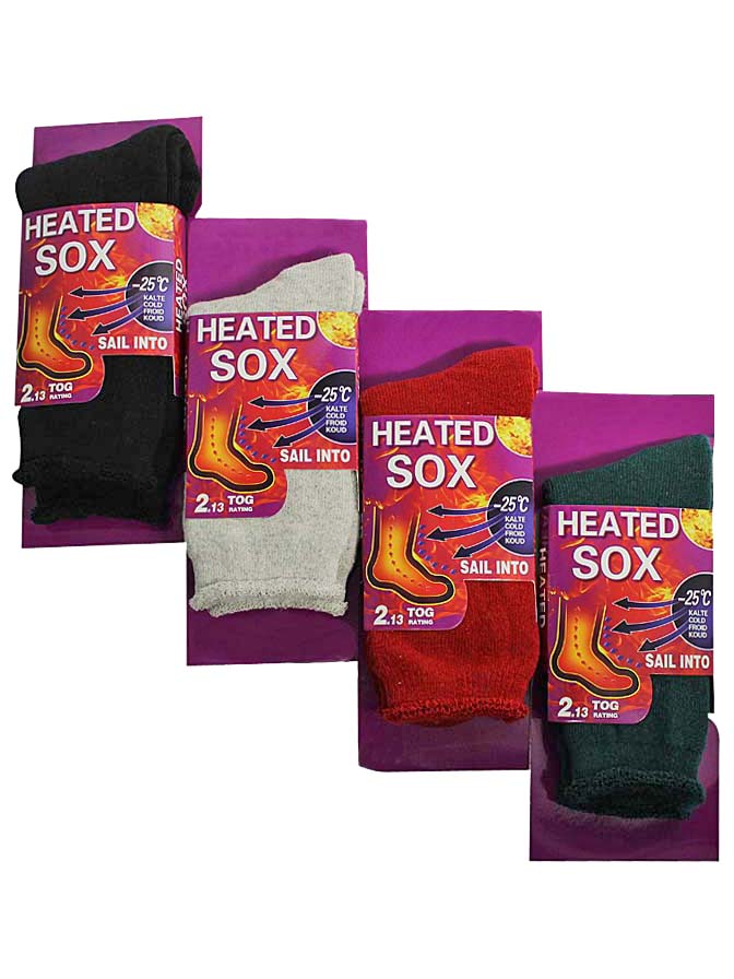 Luxury Divas Solid Color 4 Pack Ultra Warm Thermal Heated Ladies Socks