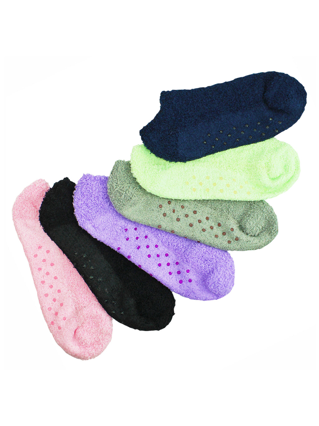 Soft & Cozy Non-Slip 6-Pack Ankle Slipper Socks