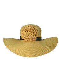 Floppy Sun Hat With Crochet Flower