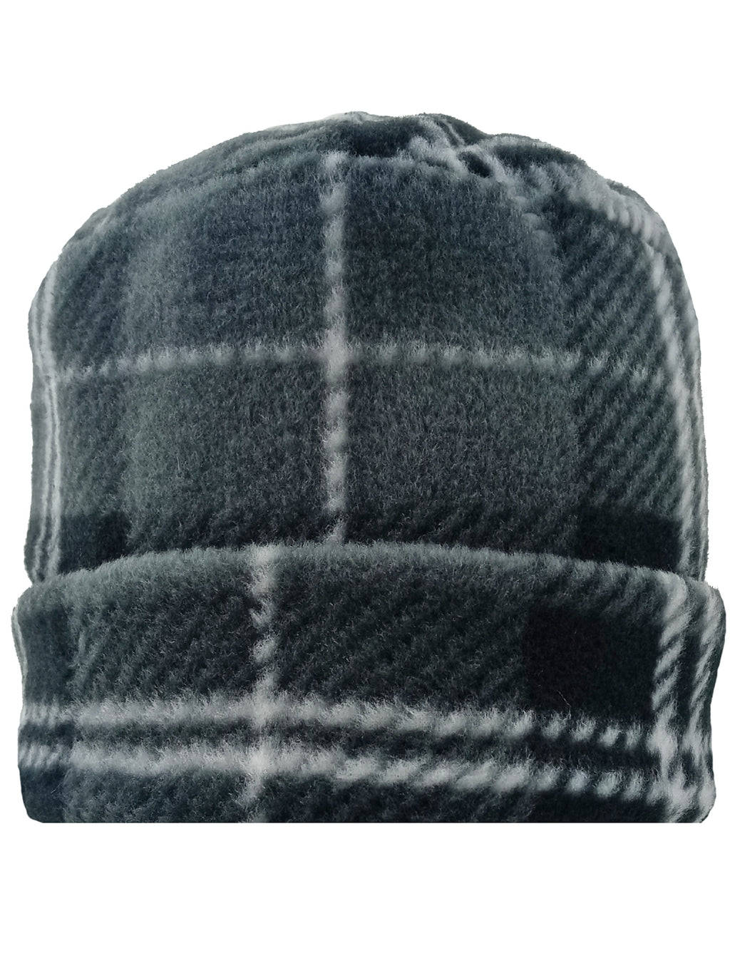 Charcoal Plaid Fleece 3 Piece Hat Scarf & Gloves Matching Set