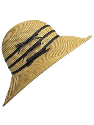 Braided Sun Hat With Black Trim