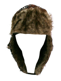 Plaid Faux Fur Lined Trapper Aviator Hat