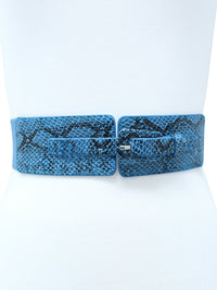 Snake Print Textured Elastic Cinch Waist Belt
