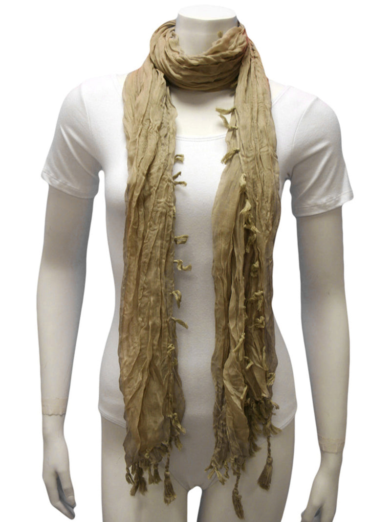 Crinkled Tassel Scarf Shawl
