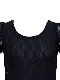 Short Sleeve Lace Blouse With Scoop Neckline