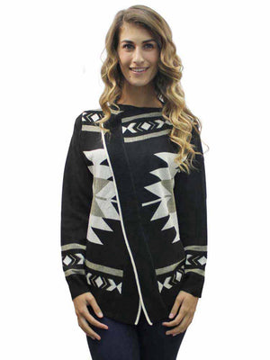 Tribal Print Cardigan Sweater