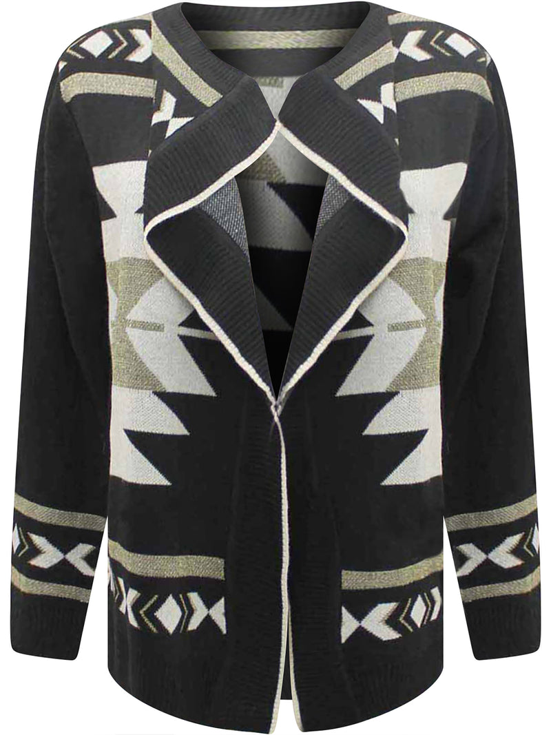 Tribal Print Cardigan Sweater