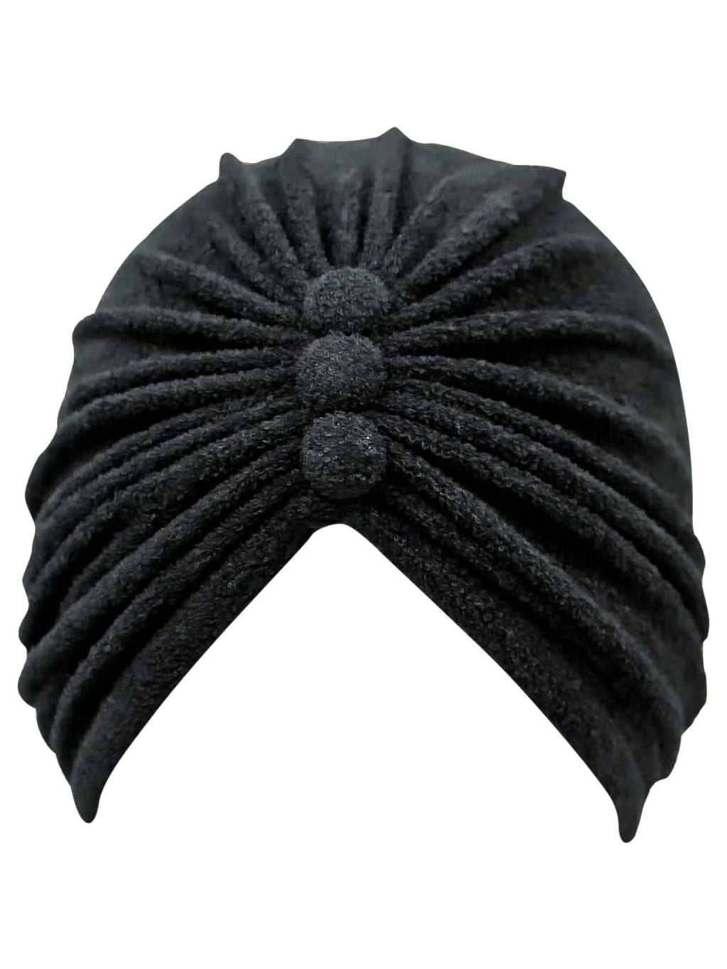 Terry Cloth Turban Head Wrap With Button Detail