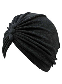 Terry Cloth Turban Head Wrap With Button Detail