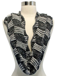 Two-Tone Knit Unisex Winter Infinity Scarf