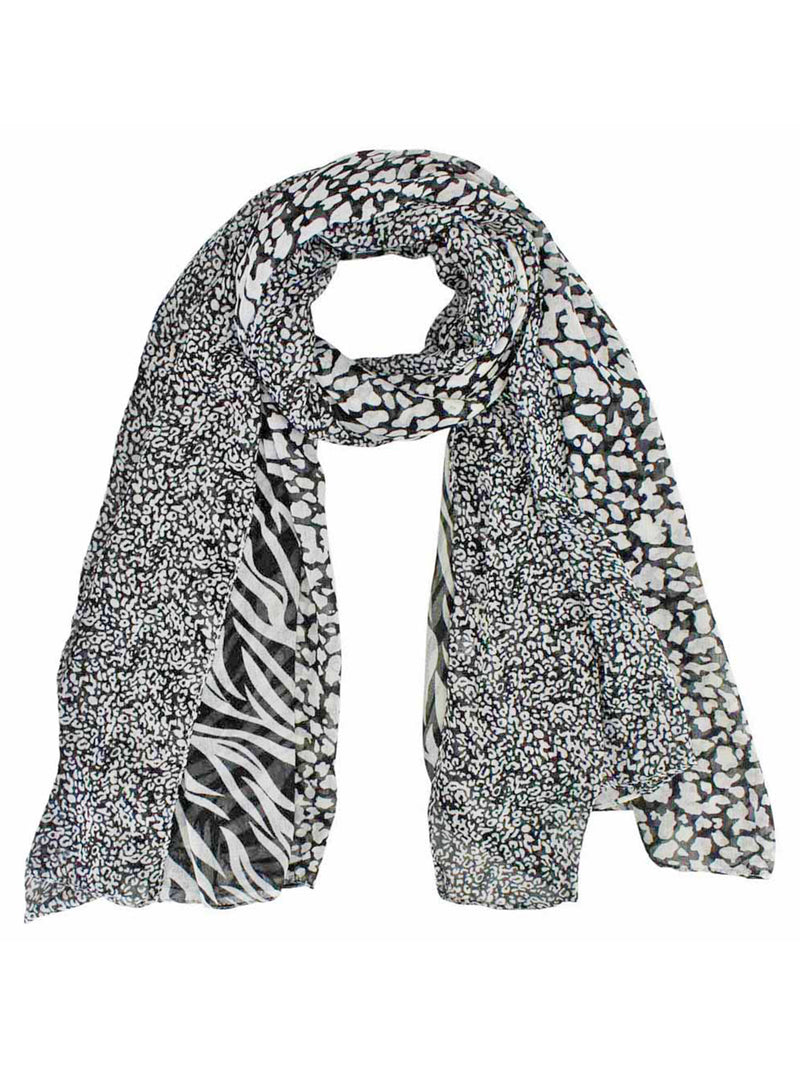 Chiffon Animal Print Sheer Scarf
