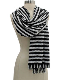Classic Striped Lightweight Scarf Wrap