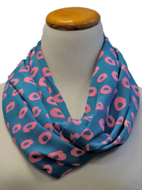 Blue Polka Dot Infinity Scarf