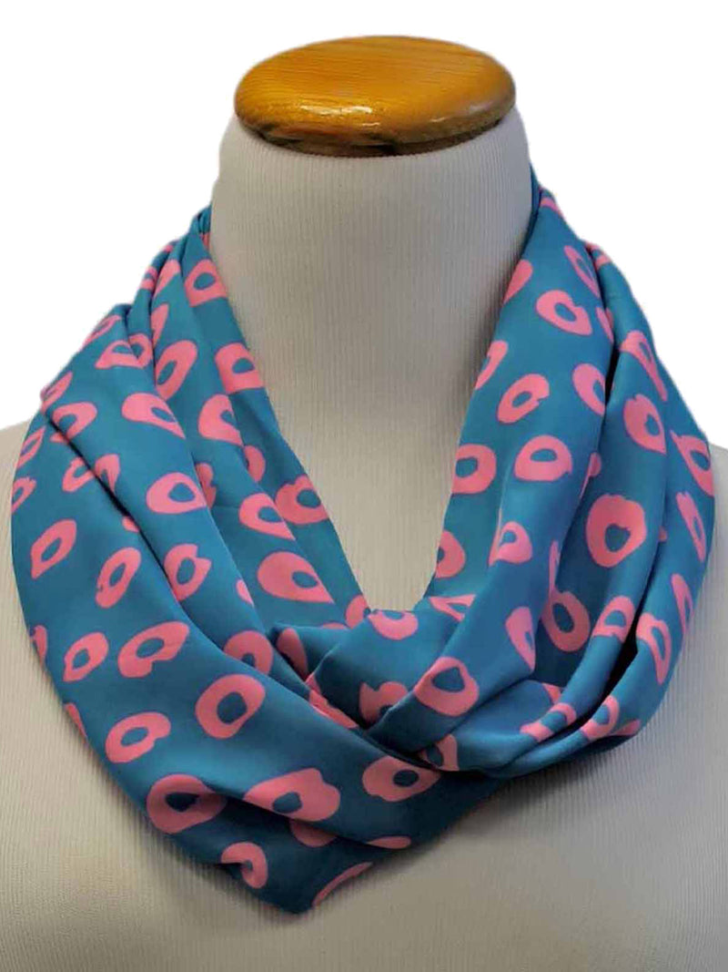 Blue Polka Dot Infinity Scarf