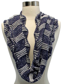 Two-Tone Knit Unisex Winter Infinity Scarf