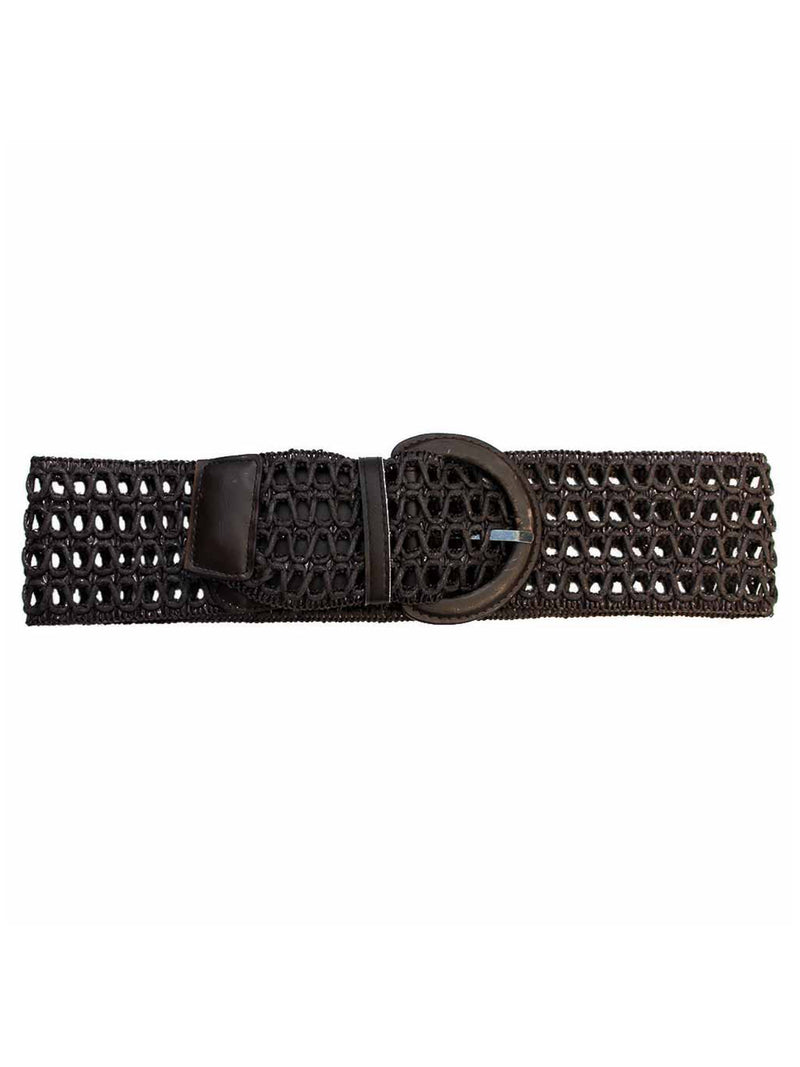 Wide Open Weaved Waist Belt