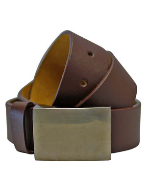 Men's Leather Belt With Chrome Buckle