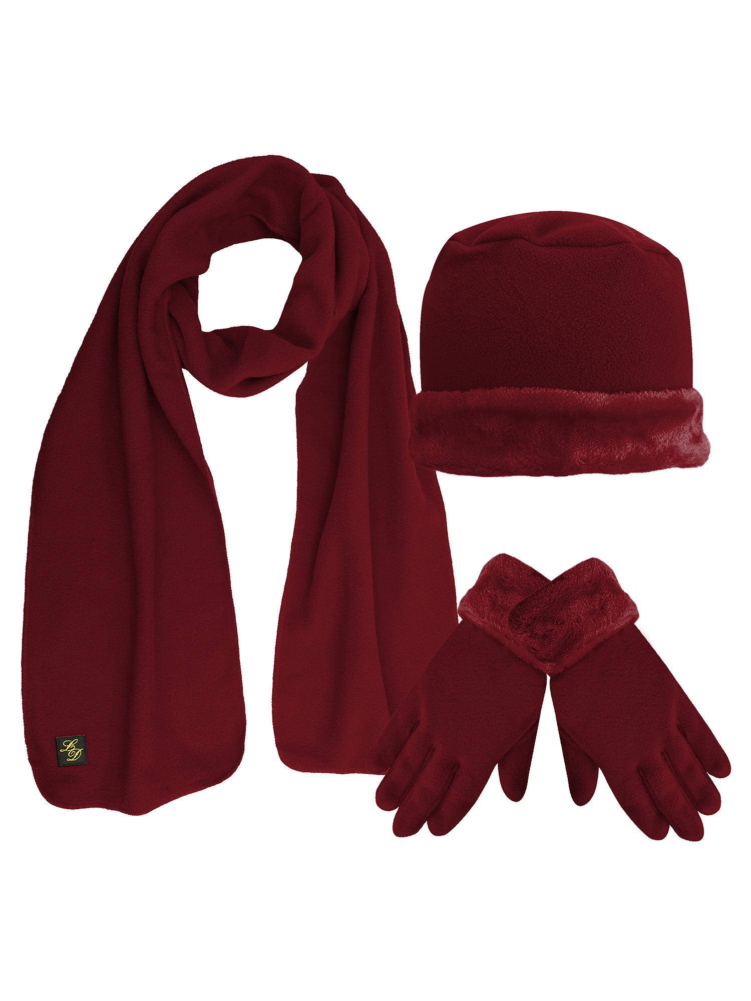 Fleece Hat Scarf & Glove Set With Plush Fur Trim – Luxury Divas Fleece Hat Scarf & Glove Set With Plush Fur Trim – Luxury Divas