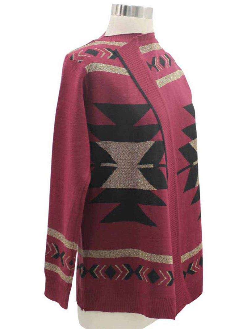 Tribal Print Cardigan Sweater