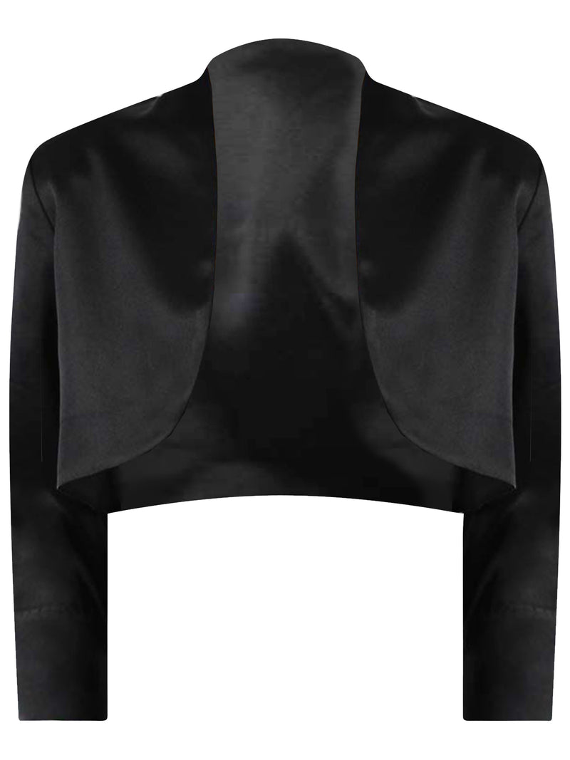 thumbnail image 2 of Ekidsbridal 3/4 Sleeve Satin Bolero Jacket For Girls - Flower Girl Cover Up 2 of 3