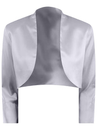 Dressy Satin 3/4 Sleeve Bolero Shrug Jacket