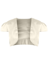 Short Sleeve Satin Bolero Shrug Jacket