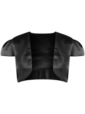 Short Sleeve Satin Bolero Shrug Jacket