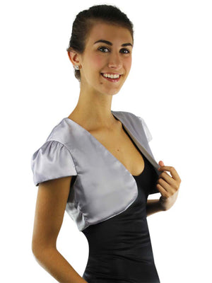 Short Sleeve Satin Bolero Shrug Jacket