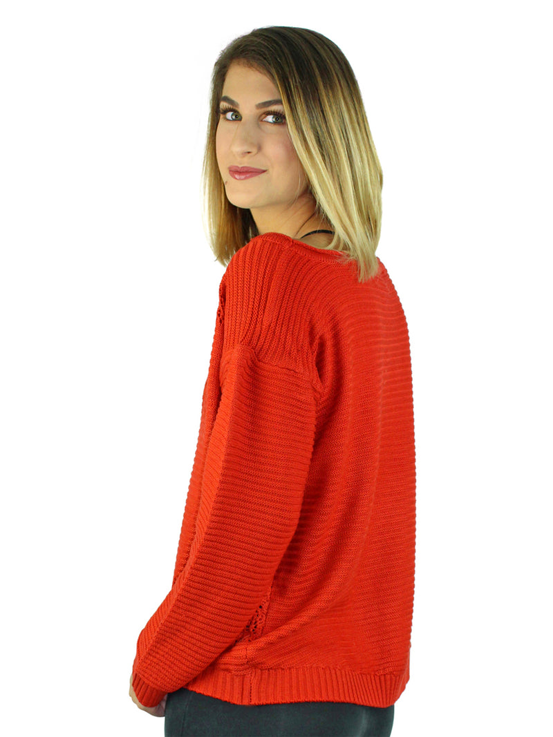 Long Sleeve Slouchy Loose Fit Open Knit Sweater