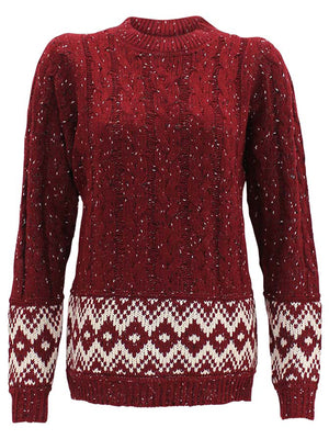 Marled Cable Knit Long Sleeve Sweater