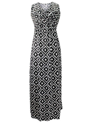 Bohemian Print Sleeveless Maxi Sundress