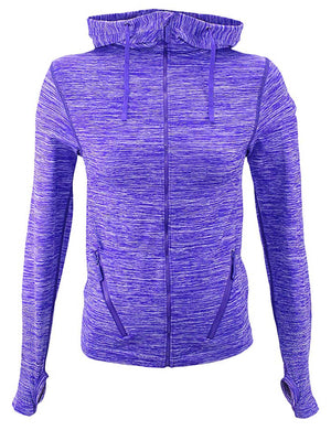 Zip-Up Marled Athletic Jacket Yoga Hoodie