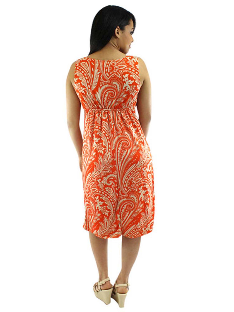 Sleeveless Paisley Print Bohemian Sundress