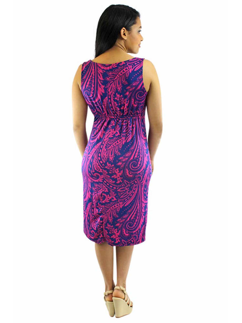 Sleeveless Paisley Print Bohemian Sundress