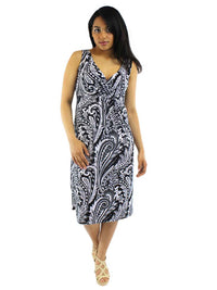 Sleeveless Paisley Print Bohemian Sundress