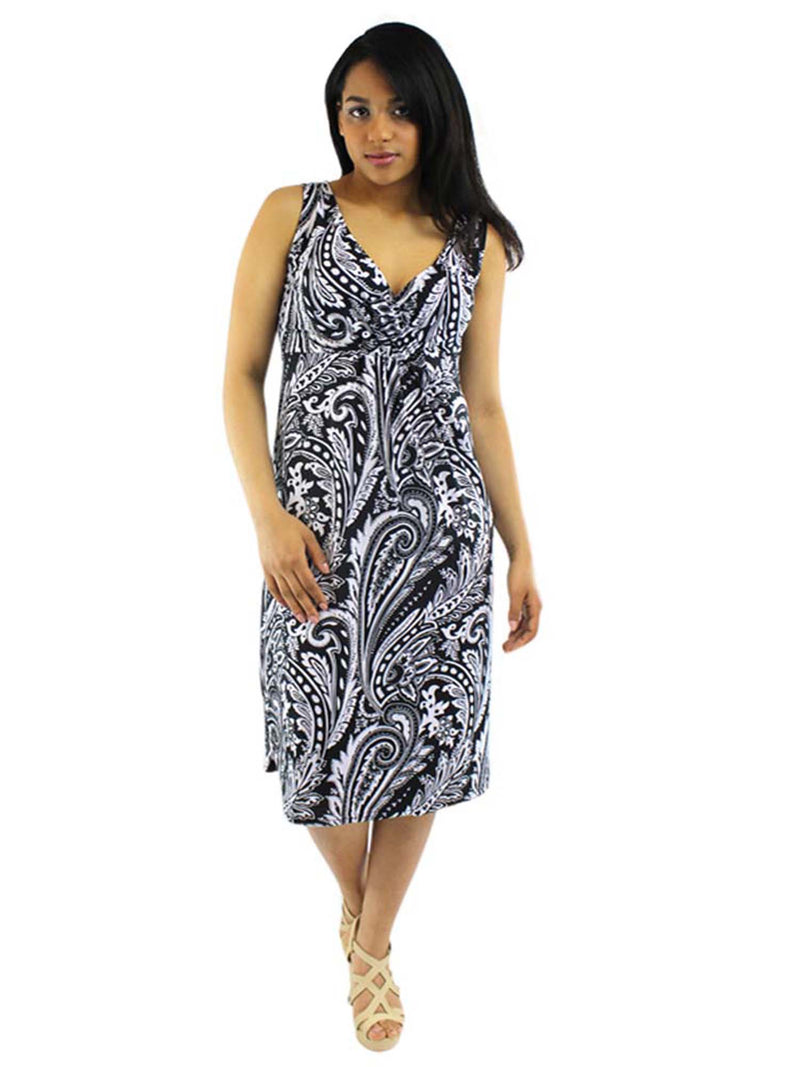 Sleeveless Paisley Print Bohemian Sundress