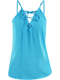 Sleeveless Lace-Up Tank Top