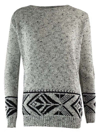 Marled Patterned Long Sweater