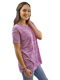 Purple Heathered Knit Lightweight Top