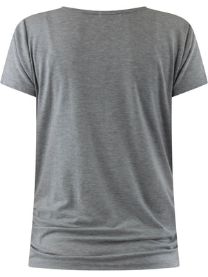 Gray Lightweight Knotted Front Tee